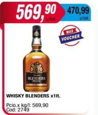 Maxiconsumo Whisky Blenders x 1lt oferta