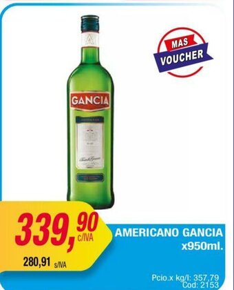 Maxiconsumo Americano Gancia x950ml. oferta