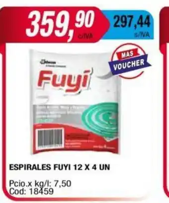 Maxiconsumo Fuyi Espirales 12 x 4 Un oferta