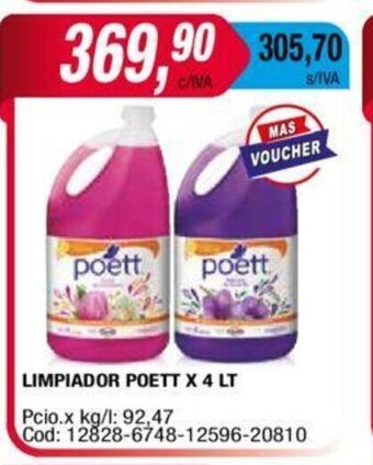 Maxiconsumo Poett Limpiador x 4 Lt oferta
