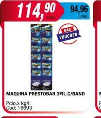 Maxiconsumo Maquina Prestobar 3Fil.C/Band oferta