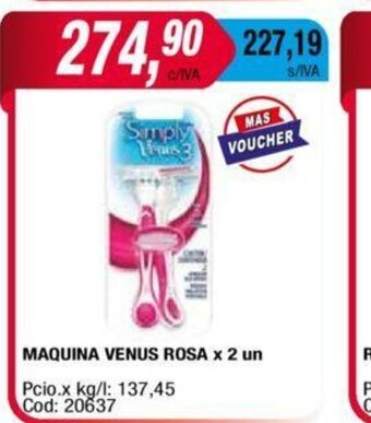 Maxiconsumo Maquina Venus Rosa x 2 un oferta