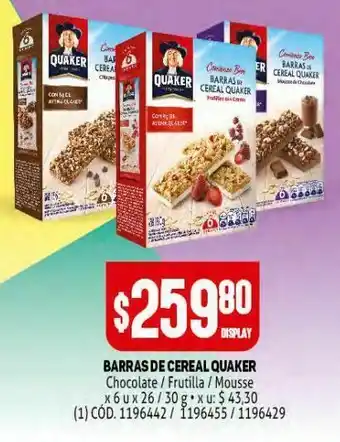 Makro Cereal en barra quaker x6 oferta