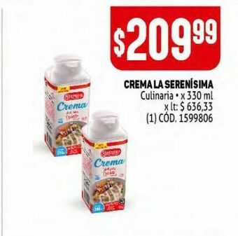 Makro Crema la serenísima 330ml oferta
