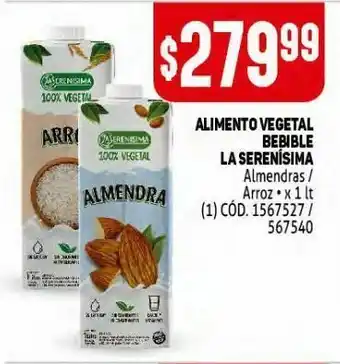 Makro Leche vegetal la serenísima 1lt oferta