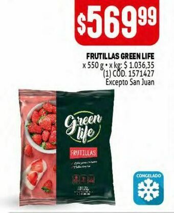 Makro Frutillas green life 550g oferta