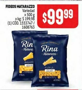 Makro Fideos matarazzo 500g oferta