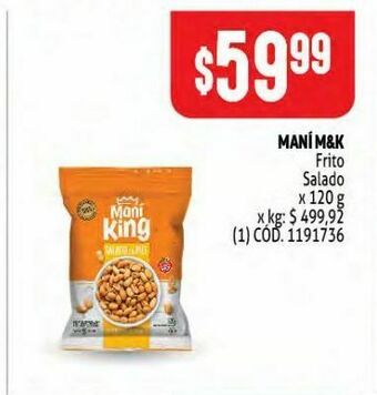 Makro Maní m&k 120g oferta