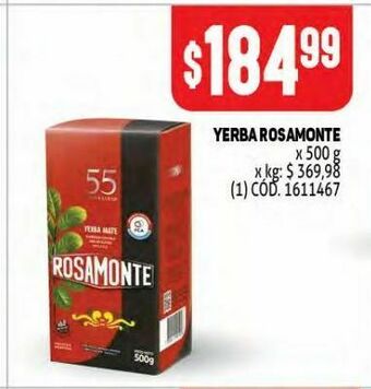 Makro Yerba mate rosamonte 500g oferta