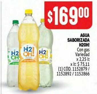 Makro Agua saborizada h2oh! 2.25lt oferta