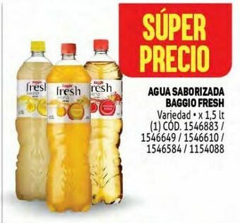 Makro Agua saborizada baggio fresh 1.5lt oferta