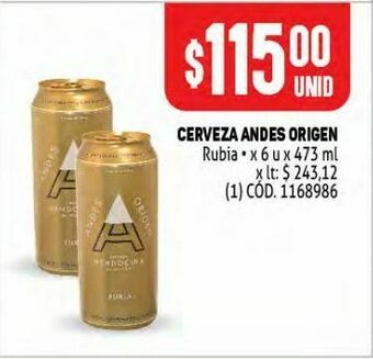 Makro Cerveza andes origen 6u x 473ml oferta