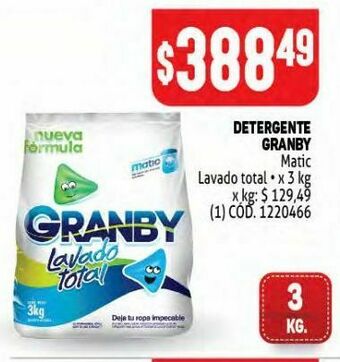 Makro Detergente granby 3kg oferta