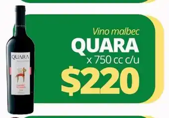 Supermercados A Granel Quara Vino malbec x 750 cc oferta
