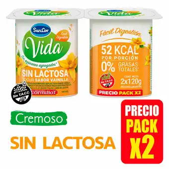 Walmart Yogur Vida Sin Lactosa Descremado Vainilla 2 X 120 Gr oferta