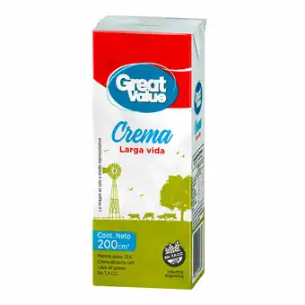 Walmart Crema De Leche Great Value Larga Vida 200 Cc oferta
