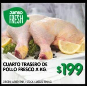 Jumbo Cuarto trasero de pollo fresco kg oferta