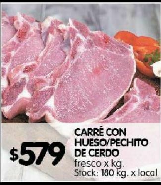 Disco Carré con hueso / pechito de cerdo kg oferta