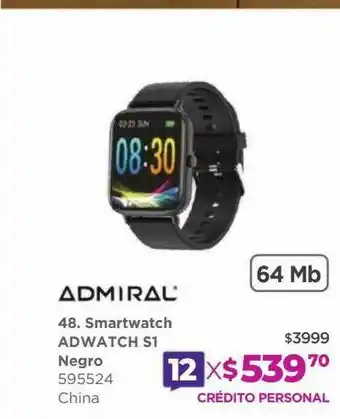 Frávega Admiral Smartwatch Adwatch S1 Negro oferta