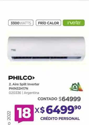 Frávega Philco Aire Split Inverter Phin32h17n oferta