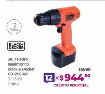 Frávega Taladro Inalámbrico Black & Decker Cd121k-ar oferta
