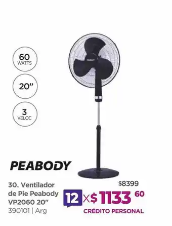 Frávega Ventilador De Pie Peabody Vp2060 20 oferta
