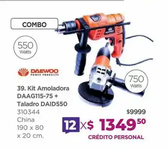 Frávega Kit Amoladora Daag115-75 + Taladro Daid550 Daewoo oferta