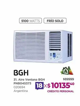Frávega Aire Ventana Bgh Pnbo45373 oferta