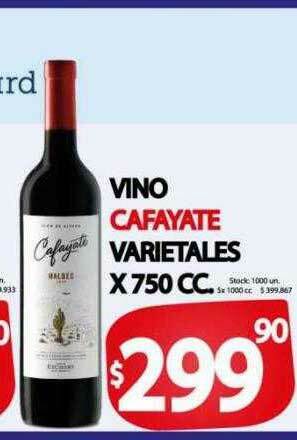 Supermercados Becerra Vino Cafayate Varietales oferta