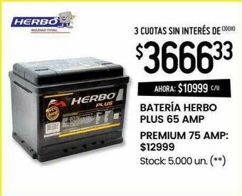 Changomas Batería Herbo Plus 65 Amp oferta
