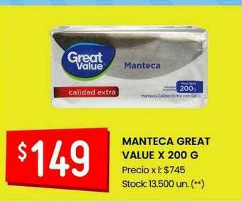 Changomas Manteca Great Value oferta