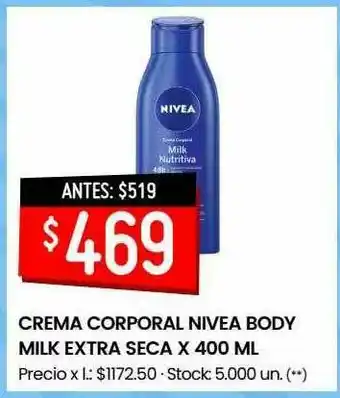 Changomas Crema Corporal Nivea Body Milk Extra Seca oferta