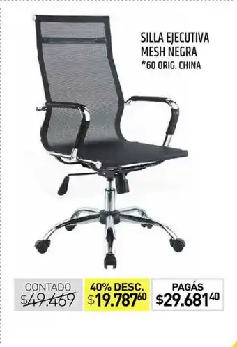 La Anonima Silla Ejecutiva Mesh Negra oferta