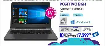 La Anonima Positivo Bgh Notebook 14 I5 Pik056414 oferta