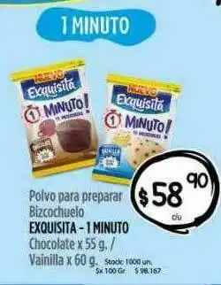 Supermercados Becerra Polvo Para Preparar Bizcochuelo Exquisita - 1 Minuto oferta