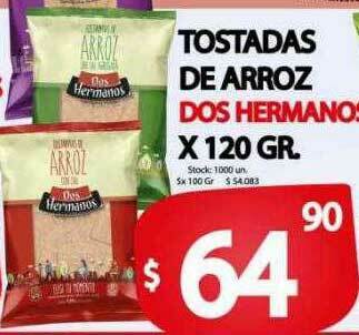 Supermercados Becerra Tostadas De Arroz Dos Hermanos oferta