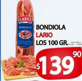 Supermercados Becerra Bondiola Lario oferta