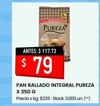 Changomas Pan rallado integral pureza x 350 g oferta
