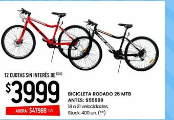 Changomas Bicicleta rodado 26 mtb oferta