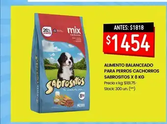Walmart Alimento balanceado para perros cachorros sabrositos x 8 kg oferta