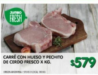 Jumbo Carré con hueso / pechito de cerdo kg oferta