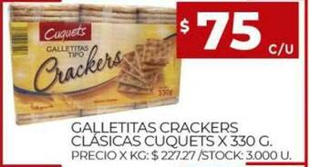 Supermercados DIA Galletitas Crackers Clasicas Cuquets oferta