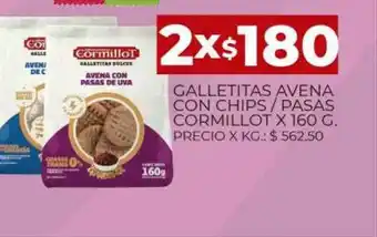 Supermercados DIA Galletitas Avena Con Chips Pasas Cormillot oferta