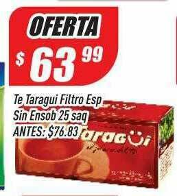 Supermercados Comodin Te Taragui Filtro Esp Sin Ensob oferta