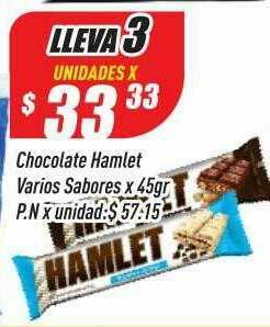 Supermercados Comodin Chocolate Hamlet Varios Sabores oferta
