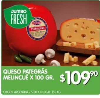 Jumbo Queso pategrás melincue 100g oferta
