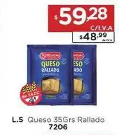 Hipermay L.a Serenisima Queso Rallado 35grs oferta