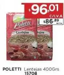 Hipermay Poletti Lentejas 400grs oferta