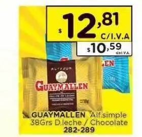 Hipermay Guaymallen Alfsimple D. Leche / Chocolate 38grs oferta