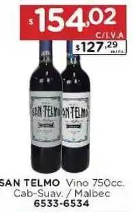 Hipermay San Telmo Vino Cab-suav. / Malbec 750cc oferta